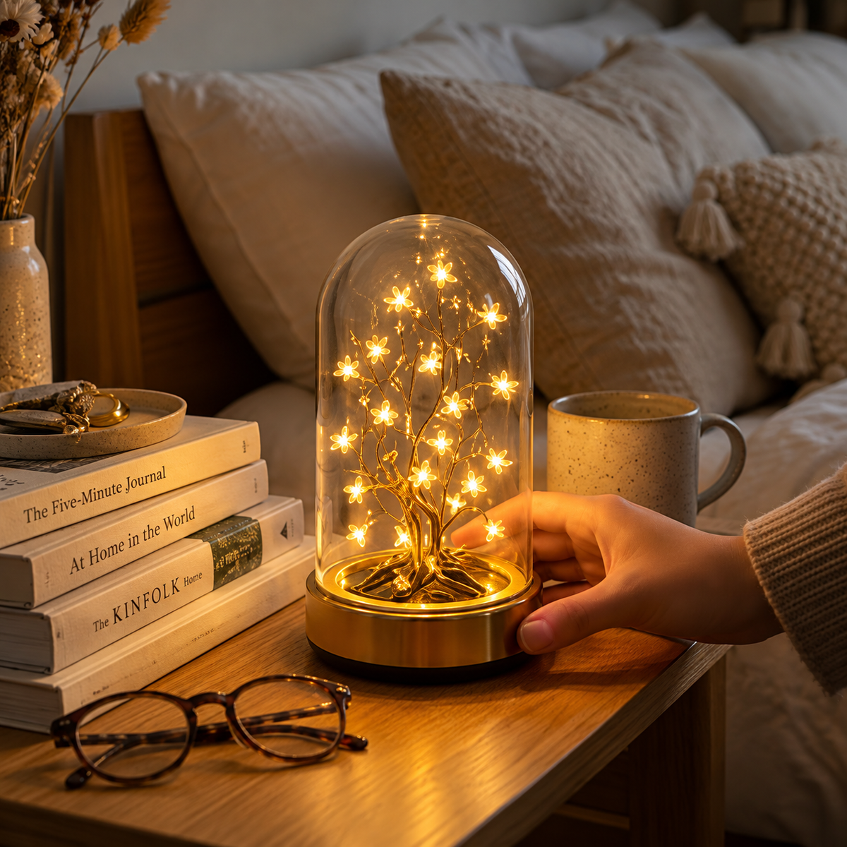 Glowing Flower Tree Glass Dome Lamp