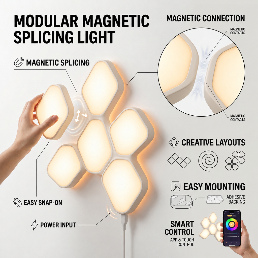 Modular Magnetic LED Wall Lights