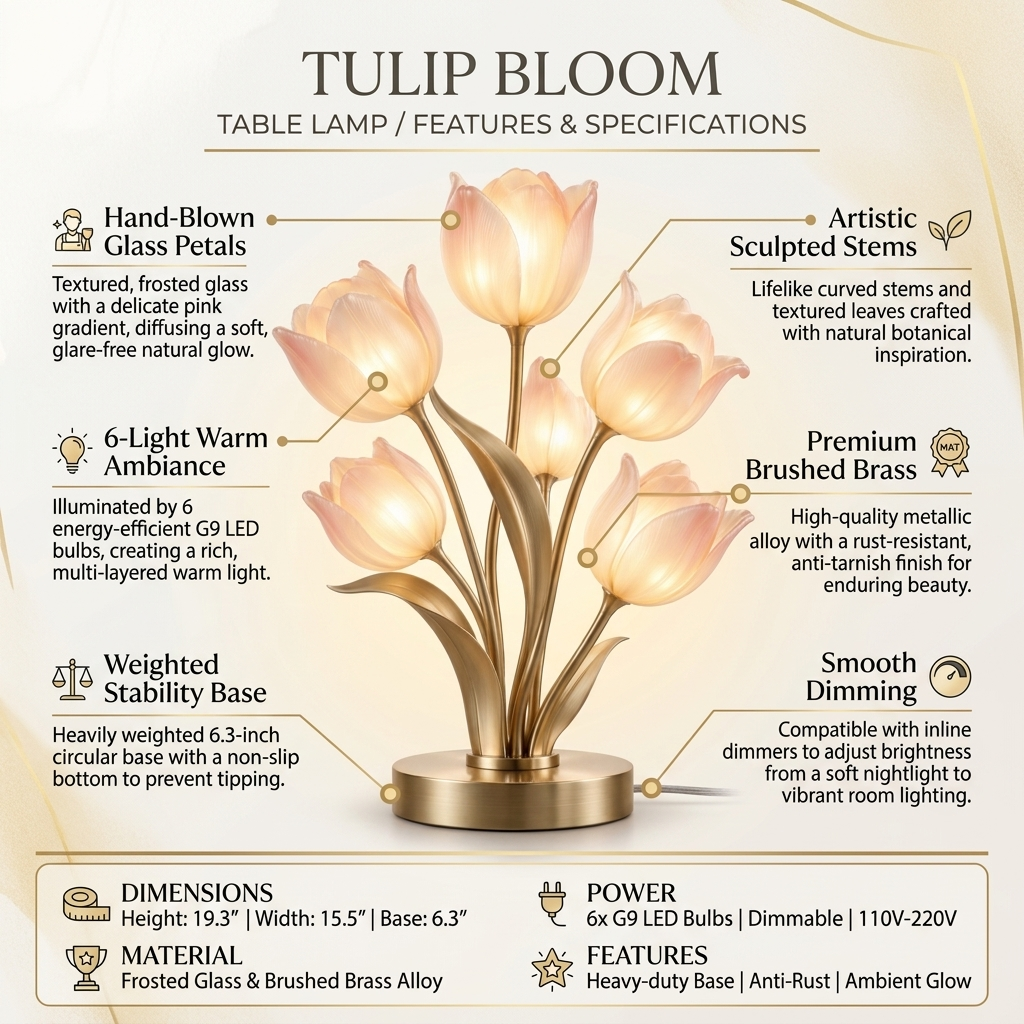 Glowing Tulip Flower Table Lamp