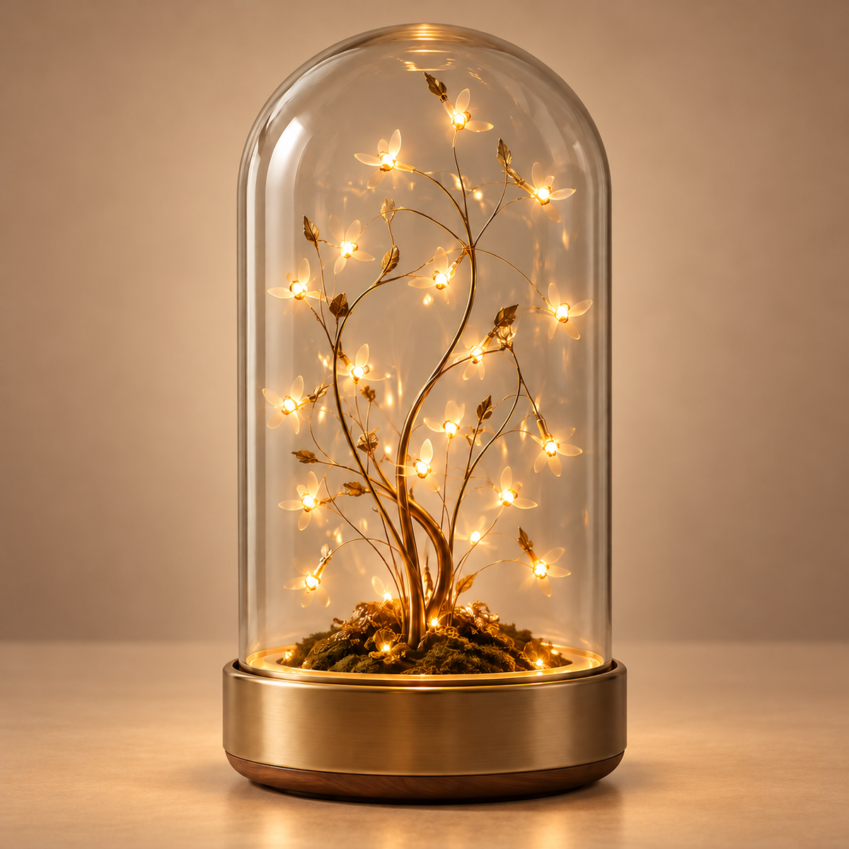 Glowing Flower Tree Glass Dome Lamp